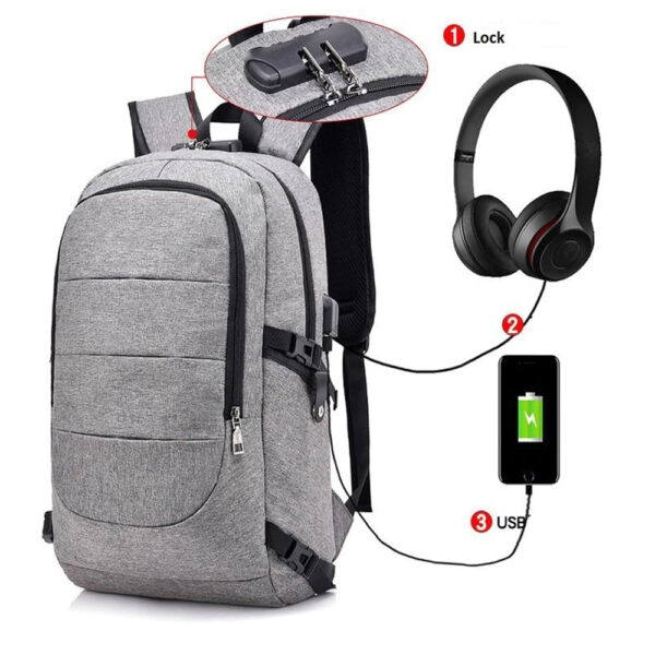 Waterproof Laptop Backpack with USB Port, Anti-theft_0