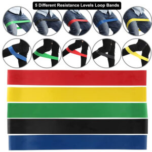 5-Pc Skin Friendly Different Levels Yoga Resistance Bands_9