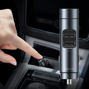 Wireless Car Bluetooth Transmitter and Charger Column Style_0