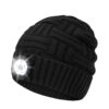 USB Rechargeable Light up Knitted Hat Flashlight Beanie Cap_0