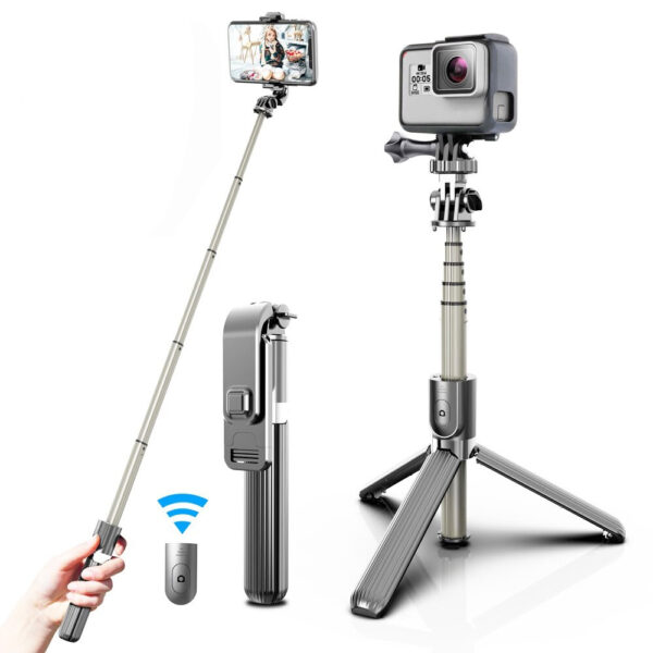 4-in-1 Universal Foldable Bluetooth Monopod- Battery Powered_0