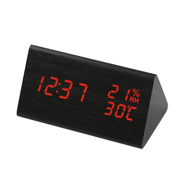 USB Wooden Digital Clock with Humidity and Temperature Display_0