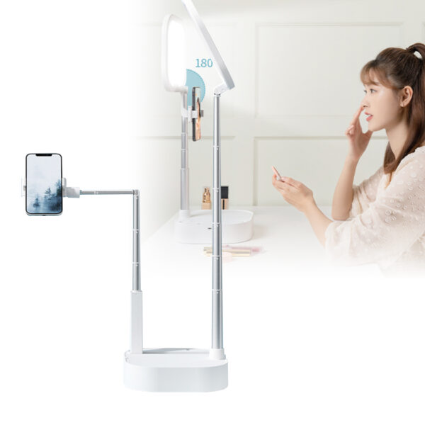 USB Charging Dual Mobile Phone Holder with Dimmable Fill Light_0
