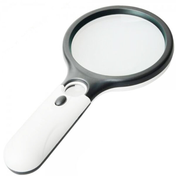 Dual Glasses Handheld Magnifying Glass with Light_0