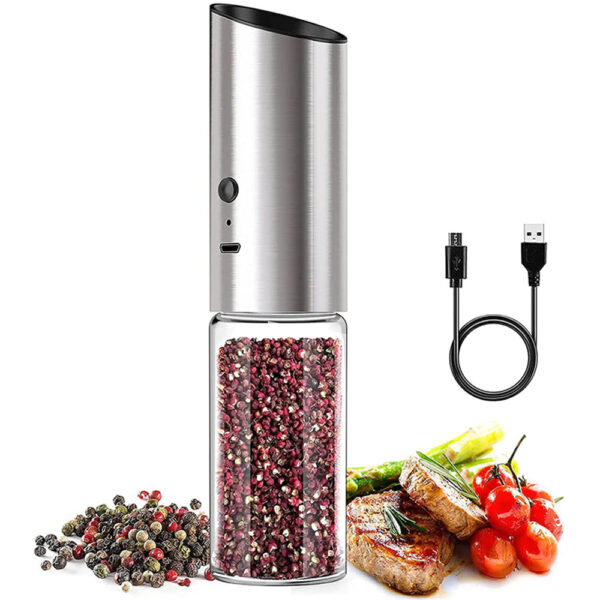 USB Rechargeable Salt and Pepper Spice Grinder Kitchen Tool_0