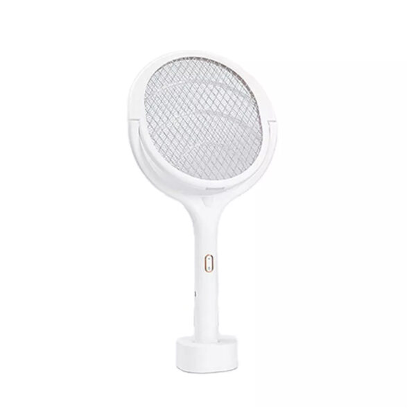 USB Rechargeable Rotating Electric Fly Swatter Racket_0