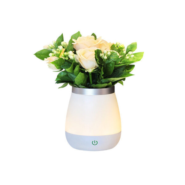 USB Rechargeable Bedside LED Lamp and Flower Vase_0