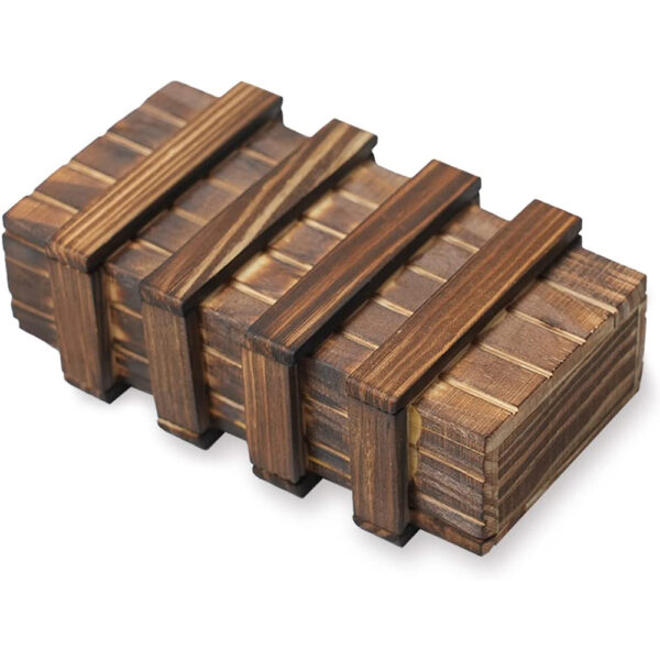 Wooden Puzzle Box with Secret Hidden Compartment for Adults_0