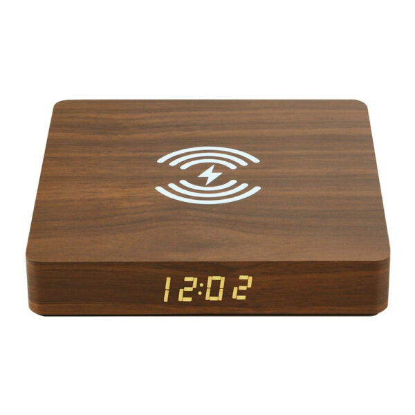 Portable Wooden Charging Pad and Digital Alarm Clock- USB Powered_0