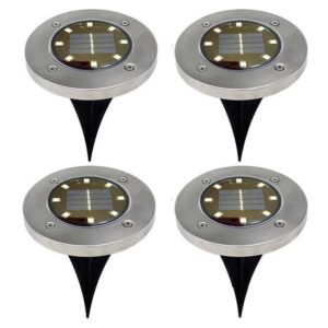 Pack of 4 Solar Powered LED Outdoor Solar Ground Lights_0