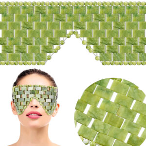 Jade Eye Mask Reusable 100% Natural Green Facial Stone Mask for Hot & Cold Anti-Aging Therapy_0