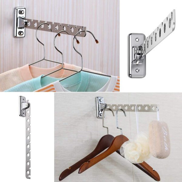 Wall Mounted Clothes Drying Rack Hook with Swivel Arm Used for Closet Organization_9