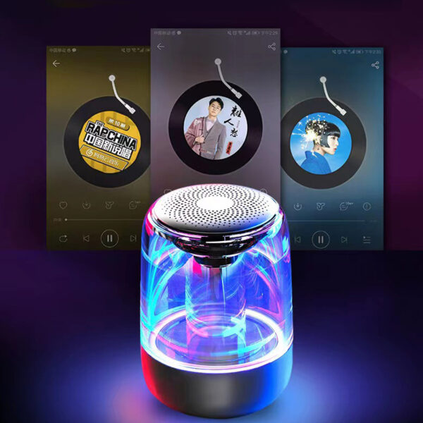 Portable Wireless Music Speaker with LED Color Lights- USB Rechargeable_4