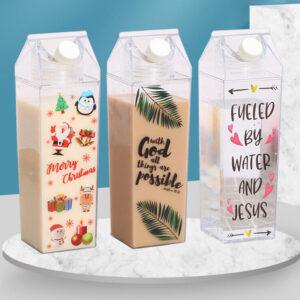 500ml Transparent Milk Carton Designed Portable Clear Beverage Bottle_9