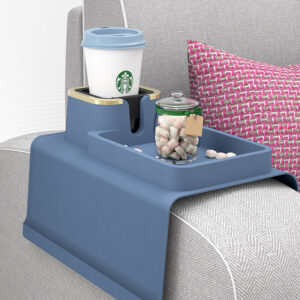 Removable Silicone Sofa Armrest Portable Cup Holder with Snack Tray_7