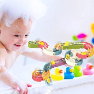 34pcs DIY Assembly Children’s Wind-Up Duck Water Slide Bathroom Toy_9