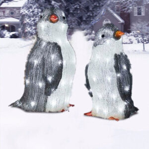 3D Light Up Penguin Sculpture Christmas Decoration Ornament - Solar Powered_7