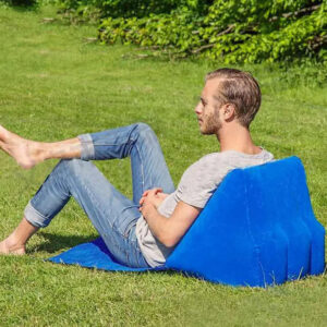 Waterproof Outdoor Inflatable Beach Pillow Triangle Cushion with Beach Mat_2